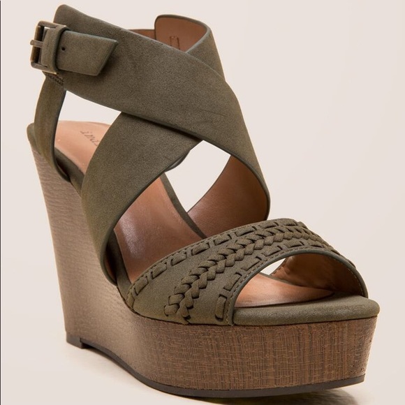 olive green platform sandals